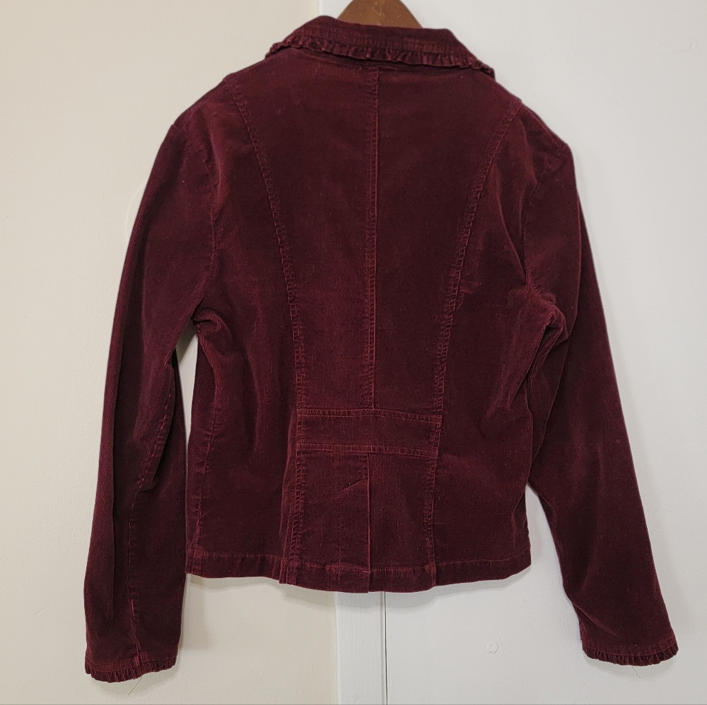 Sashimi Corduroy Jacket Button Maroon Dark Wine Red Burgundy Y2K 2000 - Picture 7 of 7